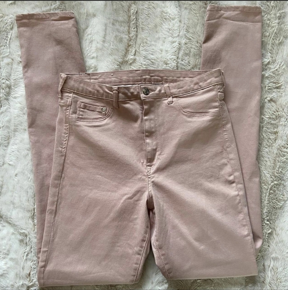 H&M Soft Rose Pink High Waist Stretch Jeggings Womens Size 32 Soft Girl Coquette